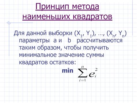 Принцип работы метода наименьших квадратов