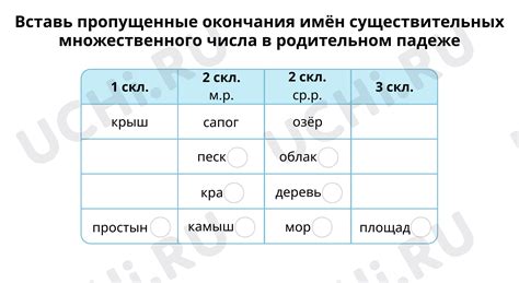 Произношение окончаний множественного числа