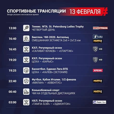 Расписание программ эфирного канала