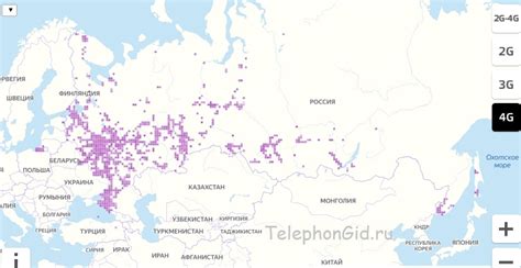 Распространение сети Теле2 по России