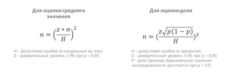 Расчет достаточного размера выборки