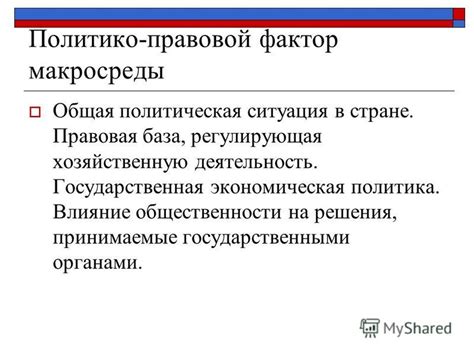 Регулирующая политика и влияние на рынок