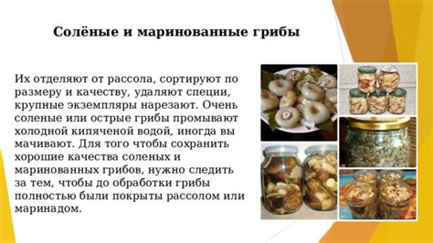 Советы по хранению и использованию соленых грибов