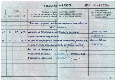 Сокращение Российской Федерации в трудовой книжке