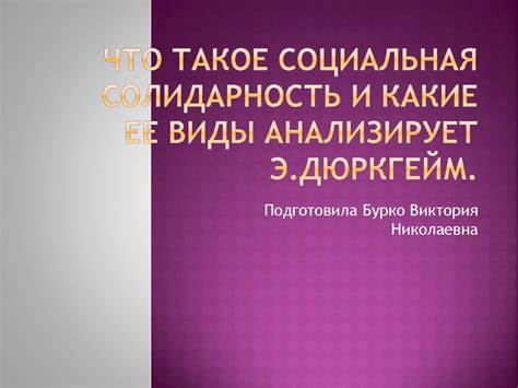 Социальная солидарность