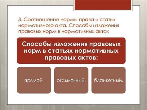Суть прямого способа изложения нормы права