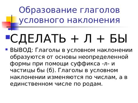 Употребление "бы" в условном наклонении