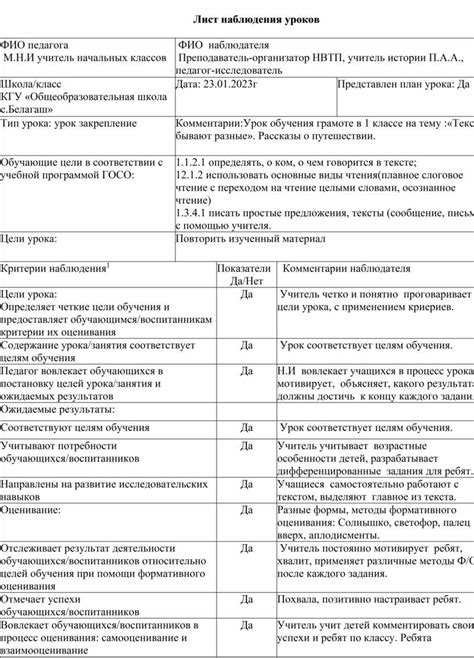 Уроки и наблюдения
