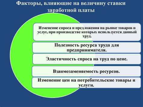 Факторы, влияющие на величину заработной платы преподавателей