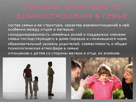 Факторы, влияющие на взаимоотношения отцов и сыновей