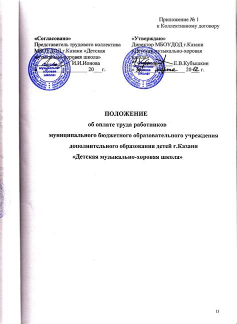 Этапы процесса утверждения положения об оплате труда
